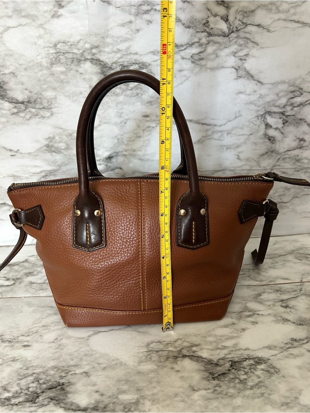 Dooney & Bourke | vintage Brown Pebbled Leather Satchel - Picture 16 of 16